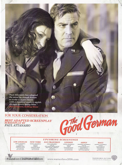 The Good German - For your consideration movie poster