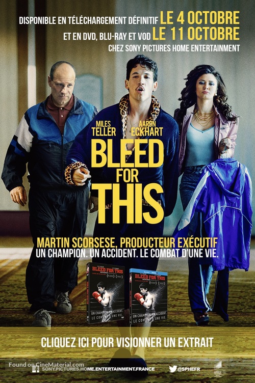 Bleed for This - French Video release movie poster
