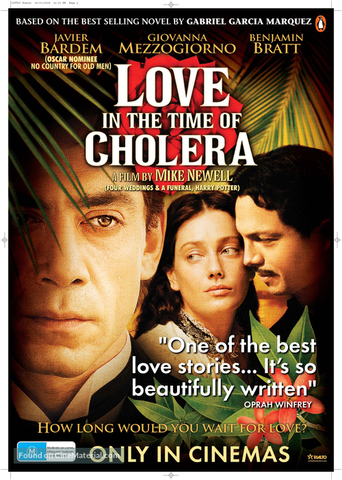 Love in the Time of Cholera - Australian Movie Poster