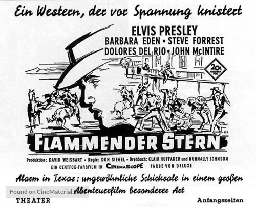 Flaming Star - German Movie Poster