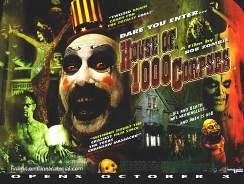 House of 1000 Corpses - British Movie Poster