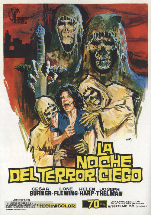 La noche del terror ciego - Spanish Movie Poster