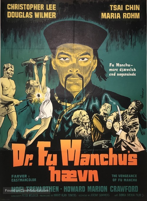 The Vengeance of Fu Manchu - Danish Movie Poster