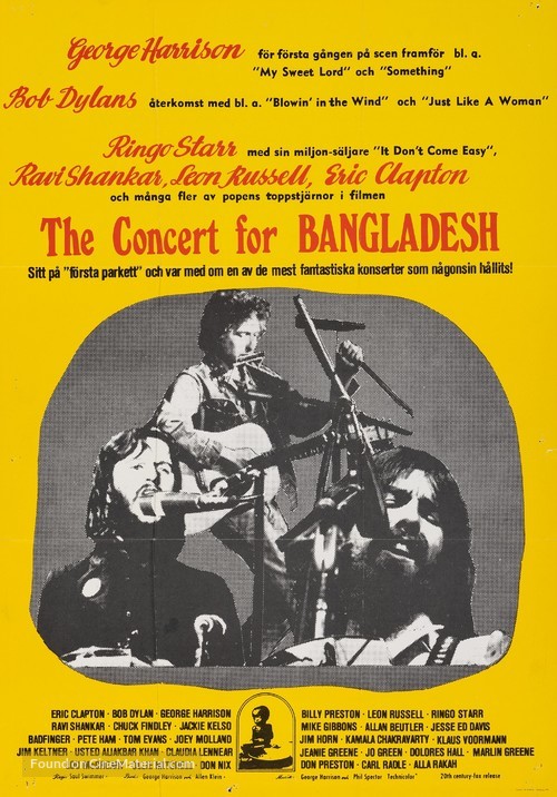 The Concert for Bangladesh - Swedish Movie Poster