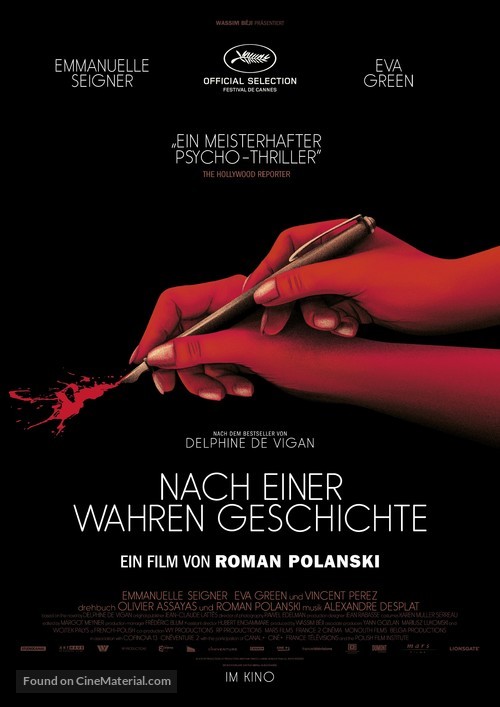 D&#039;apr&egrave;s une histoire vraie - German Movie Poster