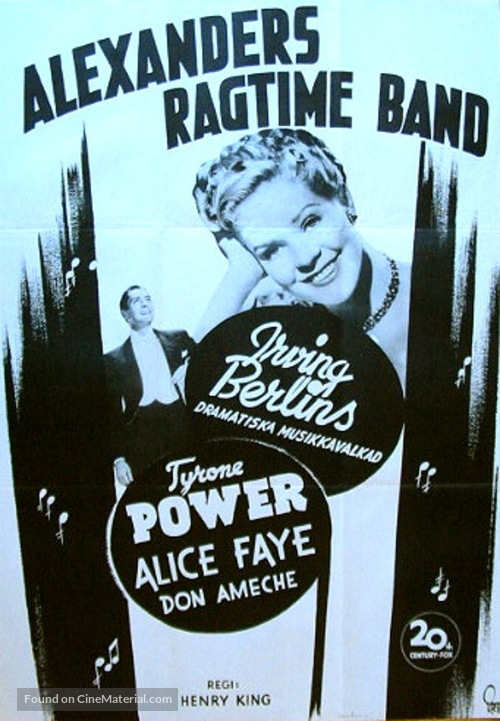 Alexander&#039;s Ragtime Band - Swedish Movie Poster
