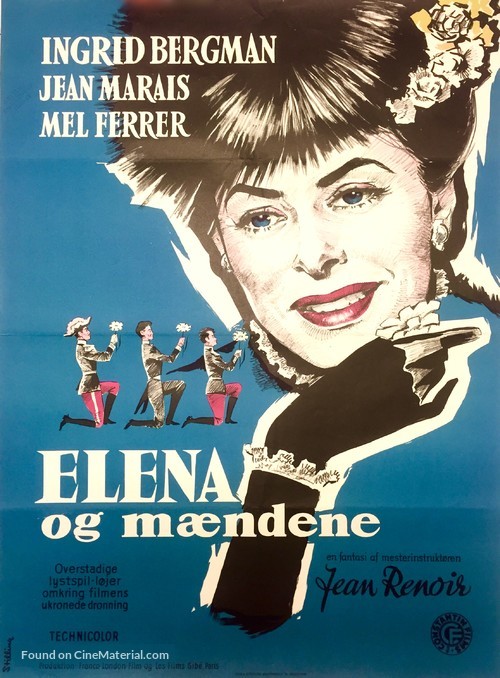 Elena et les hommes - Danish Movie Poster