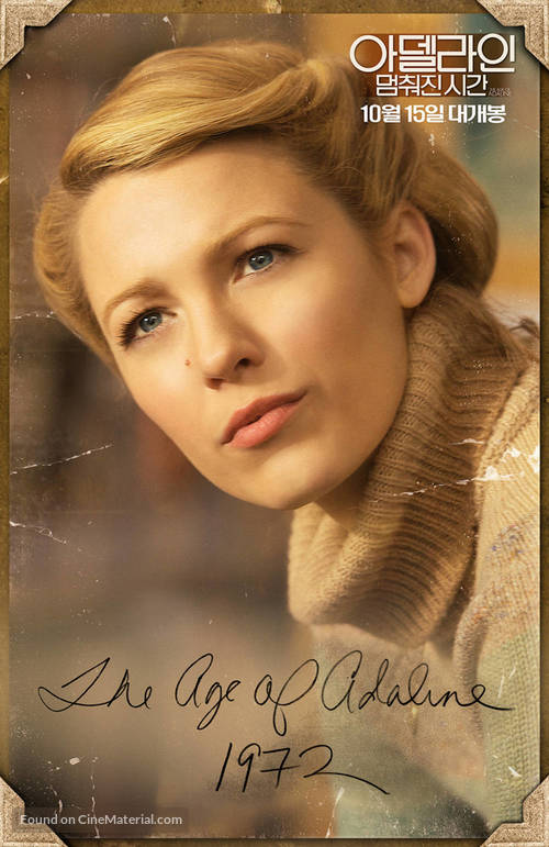 The Age of Adaline - South Korean Movie Poster