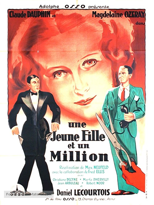 Une jeune fille et un million - French Movie Poster