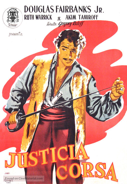 The Corsican Brothers - Spanish Movie Poster