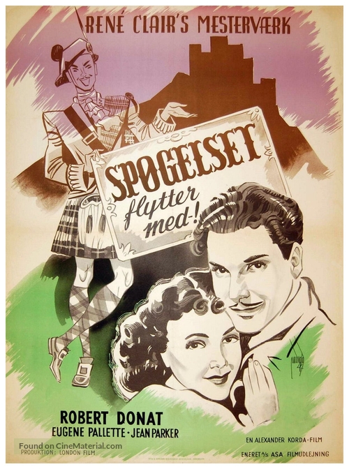 The Ghost Goes West - Danish Movie Poster