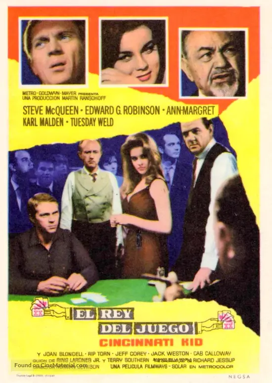 The Cincinnati Kid 1965 Spanish Movie Poster