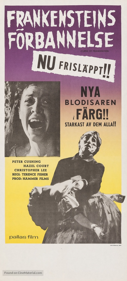 The Curse of Frankenstein - Swedish Movie Poster