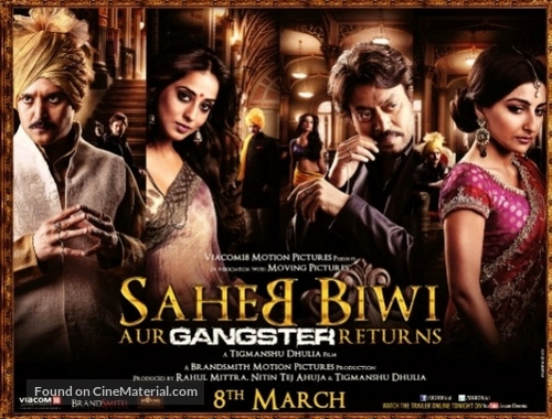 Saheb Biwi Aur Gangster Returns - Indian Movie Poster