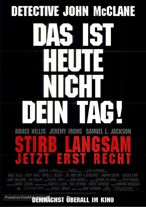Die Hard: With a Vengeance - German Movie Poster