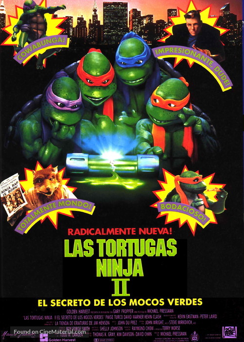 Teenage Mutant Ninja Turtles II: The Secret of the Ooze - Spanish Movie Poster