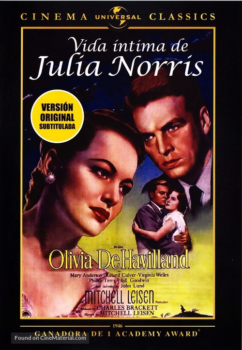To Each His Own - Spanish DVD movie cover
