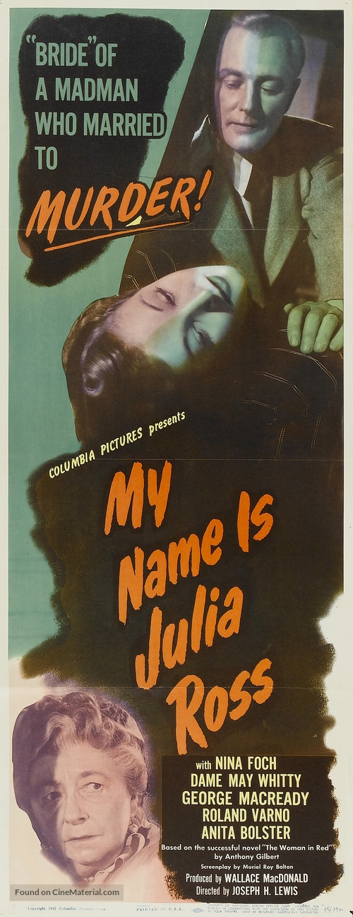 My Name Is Julia Ross - Movie Poster