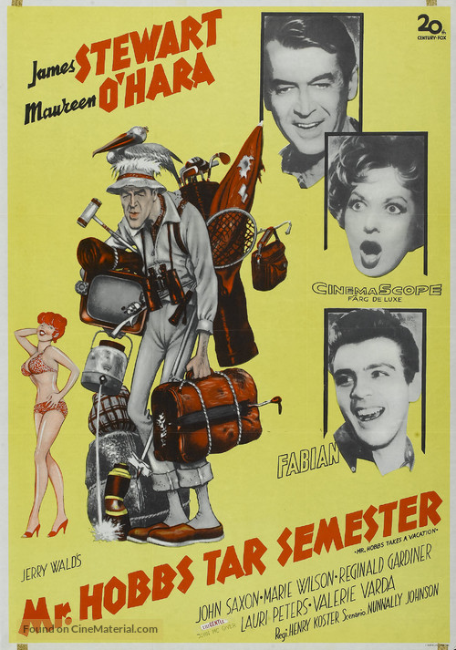 Mr. Hobbs Takes a Vacation - Swedish Movie Poster