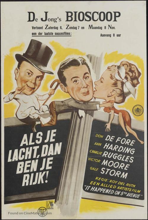 It Happened on 5th Avenue - Dutch Movie Poster