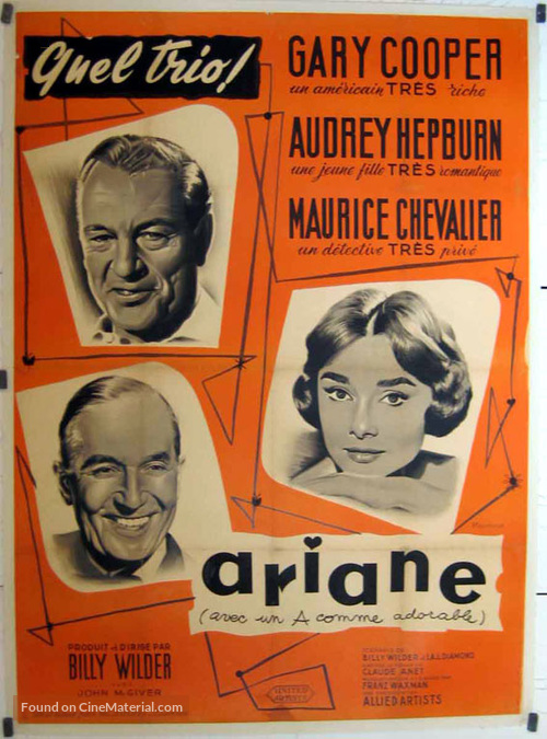 Love in the Afternoon (1957) French movie poster