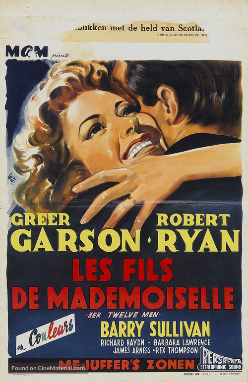 Her Twelve Men - Belgian Movie Poster