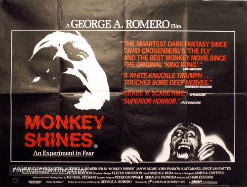 Monkey Shines - British Movie Poster