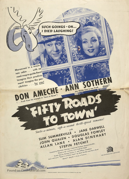 Fifty Roads to Town - poster
