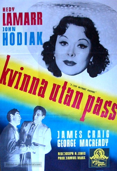 A Lady Without Passport - Swedish Movie Poster