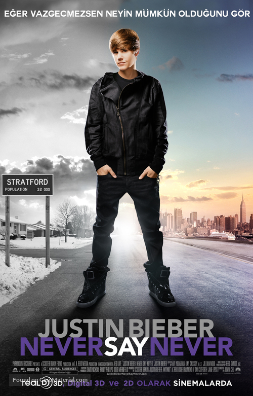 Justin Bieber: Never Say Never - Turkish Movie Poster