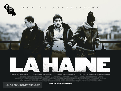 La haine - British Re-release movie poster