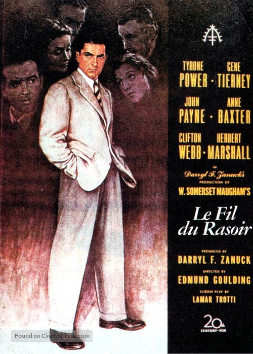 The Razor&#039;s Edge - French Movie Poster