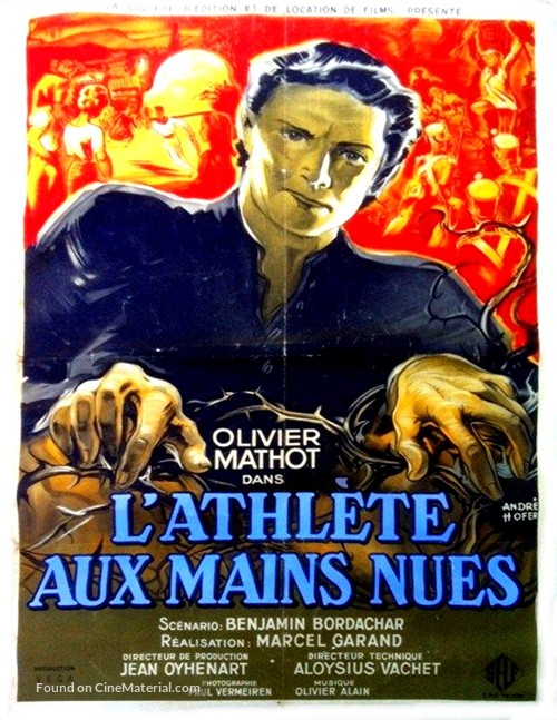 L&#039;athl&egrave;te aux mains nues - French Movie Poster