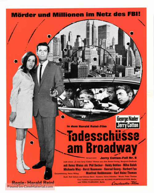 Todessch&uuml;sse am Broadway - German Movie Poster