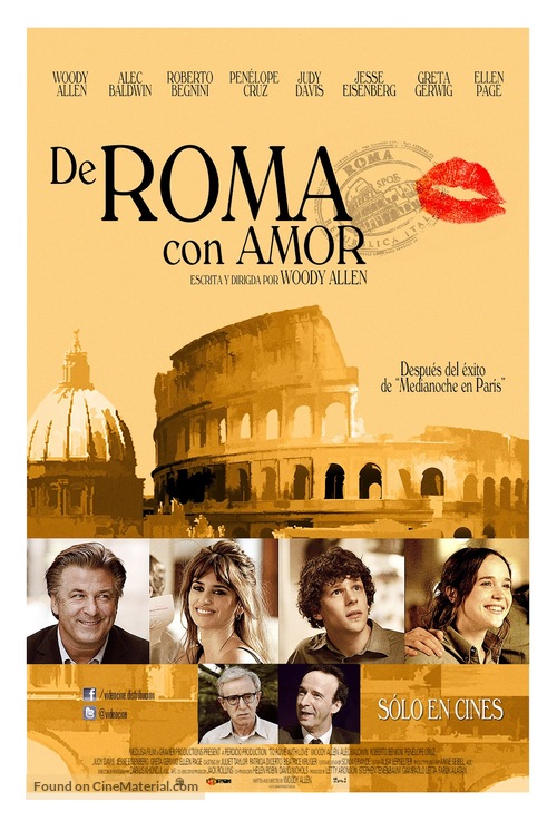 To Rome with Love - Colombian Movie Poster