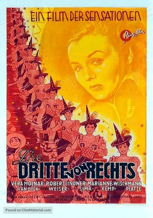 Dritte von rechts, Die - German Movie Poster