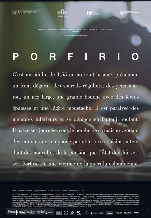 Porfirio - French Movie Poster