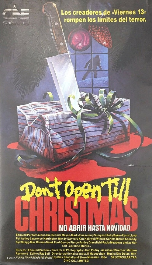 Don&#039;t Open &#039;Til Christmas - Spanish VHS movie cover