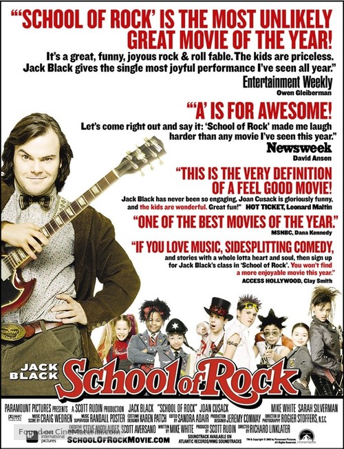 The School of Rock - For your consideration movie poster