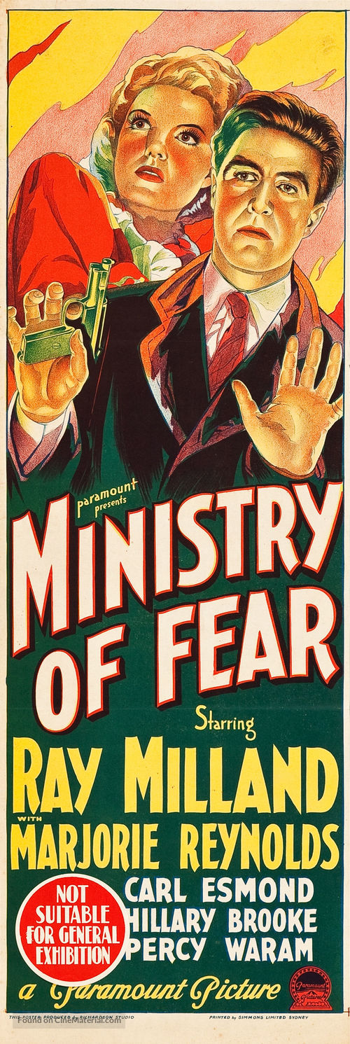 Ministry of Fear - Australian Movie Poster