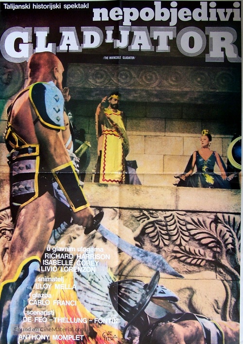 Gladiatore invincibile, Il - Yugoslav Movie Poster