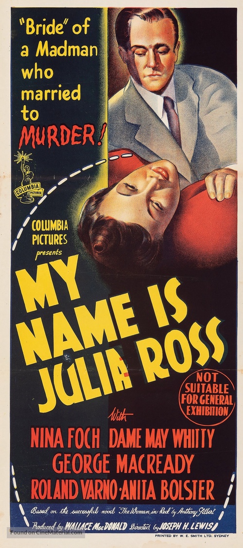 My Name Is Julia Ross - Australian Movie Poster