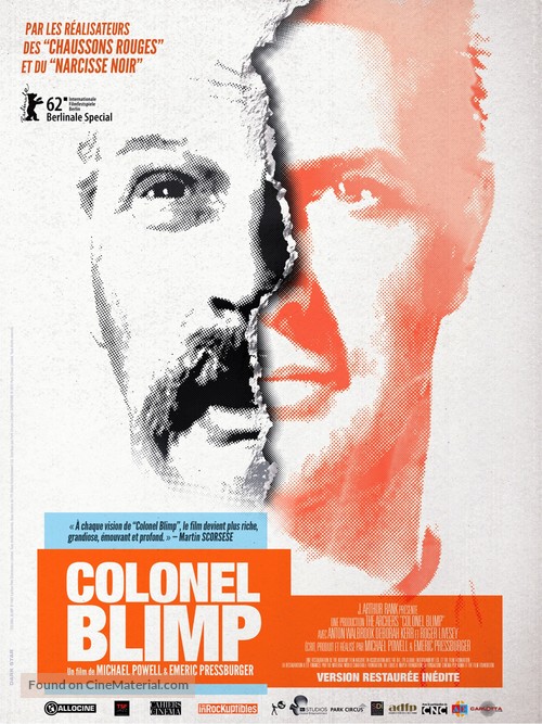 The Life and Death of Colonel Blimp - French Re-release movie poster