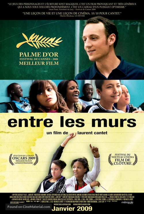 Entre les murs - Canadian Movie Poster