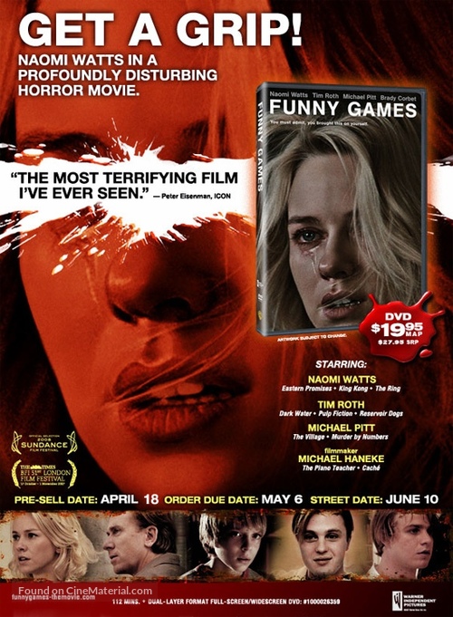 Funny Games U.S. - Video release movie poster