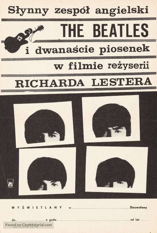 A Hard Day&#039;s Night - Czech Movie Poster