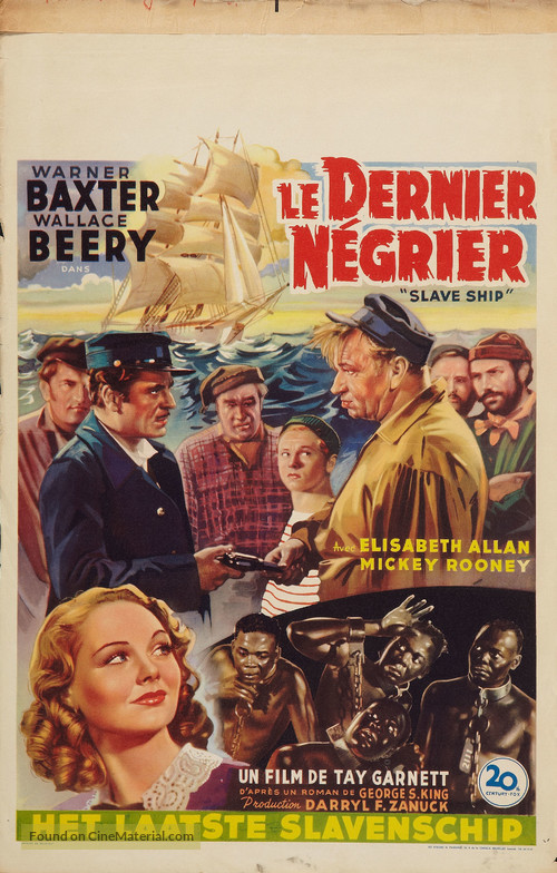 Slave Ship - Belgian Movie Poster