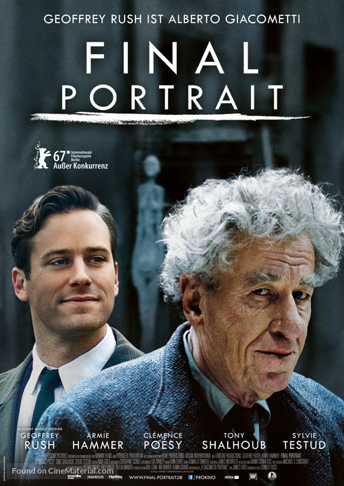 Final Portrait - German Movie Poster