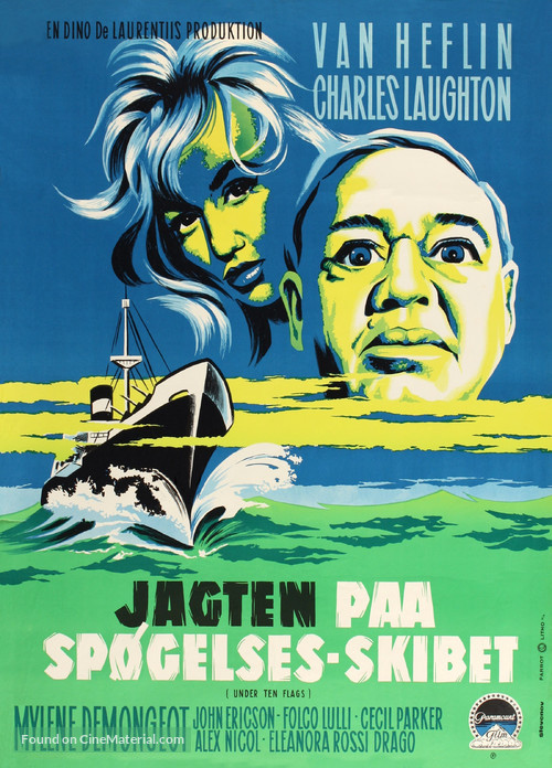 Sotto dieci bandiere - Danish Movie Poster
