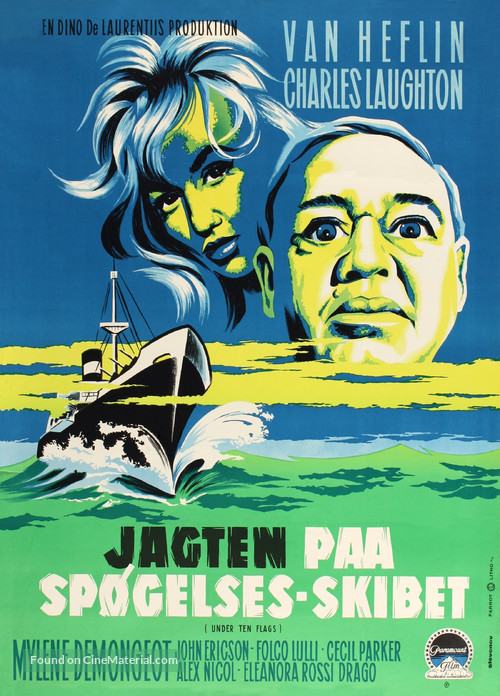 Sotto dieci bandiere - Danish Movie Poster